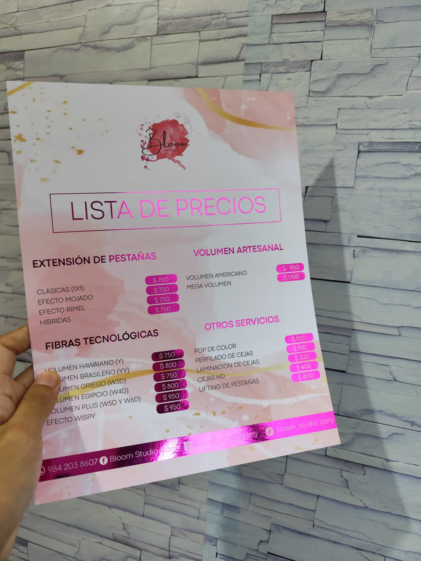 Menú de servicio 📝